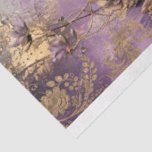 ぼろぼろのフローラ、ほこりっぽい紫、緑と金ゴールドブレンド 薄葉紙 (詳細)