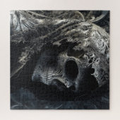 ぼろぼろのレースベールにスカル ジグソーパズル (横)