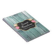 ぼろぼろのヴィンテージのバラの素朴な国の黒板 ノートブック (右側)