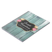 ぼろぼろのヴィンテージのバラの素朴な国の黒板 ノートブック (左側)