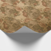 ぼろぼろのヴィンテージのビクトリアンなゴシック様式スカルの古いバラ ラッピングペーパー (角)