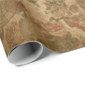 ぼろぼろのヴィンテージのビクトリアンなゴシック様式スカルの古いバラ ラッピングペーパー (ロールコーナー)