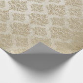 ぼろぼろのヴィンテージのビクトリアンなゴシック様式レトロの白いダマスク織 ラッピングペーパー (角)