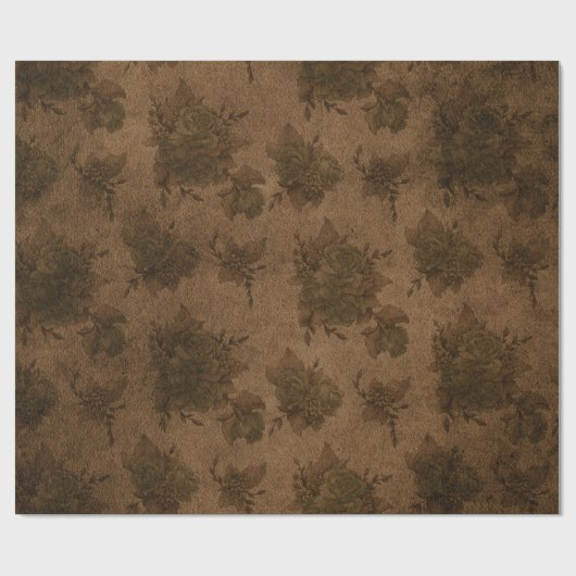 ぼろぼろのヴィンテージのビクトリアンなゴシック様式神秘的なバラ ラッピングペーパー (フラット)