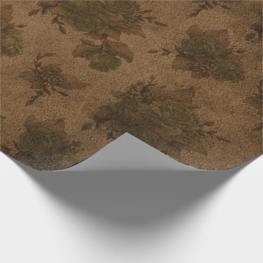 ぼろぼろのヴィンテージのビクトリアンなゴシック様式神秘的なバラ ラッピングペーパー (角)