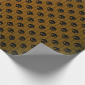 ぼろぼろのヴィンテージのビクトリアンなゴシック様式黒いスカル ラッピングペーパー (角)