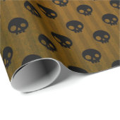 ぼろぼろのヴィンテージのビクトリアンなゴシック様式黒いスカル ラッピングペーパー (ロールコーナー)