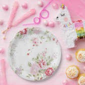 ぼろぼろの上品のばら色の花柄 ペーパープレート (パーティー)