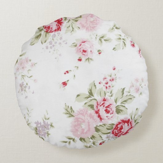 ぼろぼろの上品のばら色の花柄 ラウンドクッション (裏面)