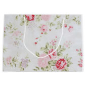 ぼろぼろの上品のばら色の花柄 ラージペーパーバッグ (正面)