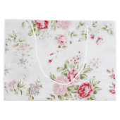 ぼろぼろの上品のばら色の花柄 ラージペーパーバッグ (裏面)