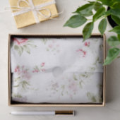 ぼろぼろの上品のばら色の花柄 薄葉紙 (ギフト)