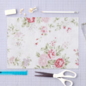 ぼろぼろの上品のばら色の花柄 薄葉紙 (クラフト)