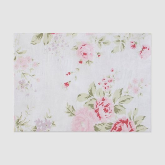 ぼろぼろの上品のばら色の花柄 薄葉紙 (正面)