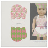 ぼろぼろの上品18"は人形シェフの一定のピンクの緑を切りましたり及び縫います ファブリック (見本)