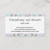 ぼろぼろの上品、水玉模様、バラ-青いピンクの緑 名刺 (正面)