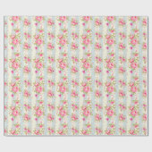 ぼろぼろの上品、花柄、ヴィンテージ、ピンク、青、creame、トレンディー ラッピングペーパー (フラット)