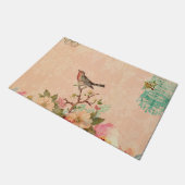 ぼろぼろの上品、鳥、蝶、レース、花柄、国CH ドアマット (アングル)