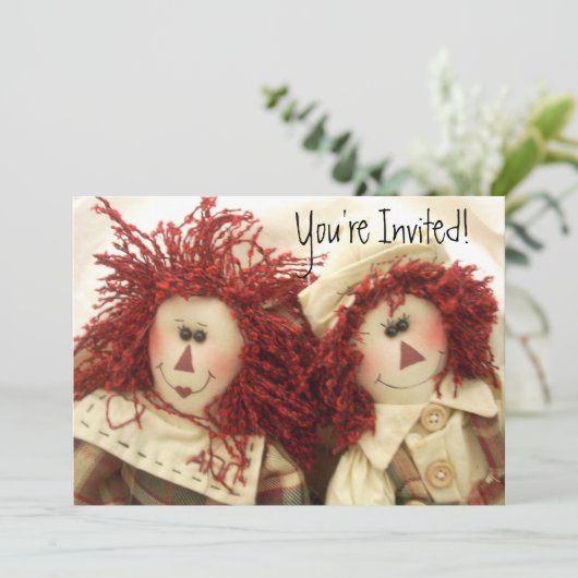 ぼろぼろの人形招待状誕生日または任意の大事な行事 招待状 (スタンド正面)