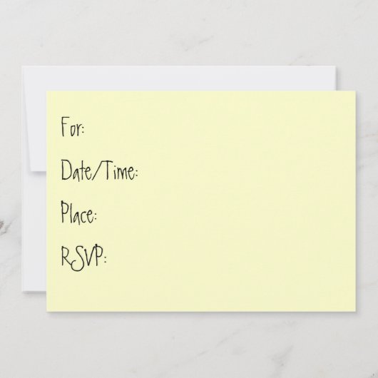 ぼろぼろの人形招待状誕生日または任意の大事な行事 招待状 (裏面)