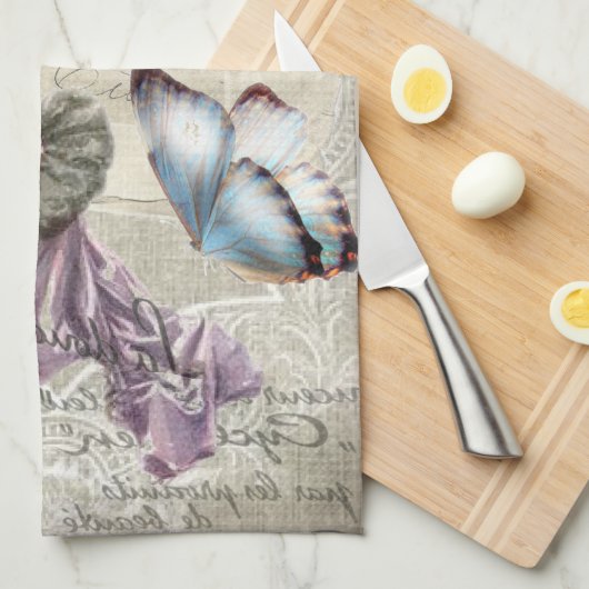 ぼろぼろの優雅のシャンデリアのヴィンテージのビクトリア時代の人 キッチンタオル (四つ折り)