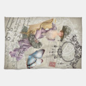 ぼろぼろの優雅のシャンデリアのヴィンテージのビクトリア時代の人 キッチンタオル (横)