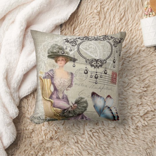ぼろぼろの優雅のシャンデリアのヴィンテージのビクトリア時代の人 クッション (ブランケット)