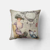 ぼろぼろの優雅のシャンデリアのヴィンテージのビクトリア時代の人 クッション (裏面)