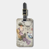 ぼろぼろの優雅のシャンデリアのヴィンテージのビクトリア時代の人 ラゲッジタグ (正面縦)
