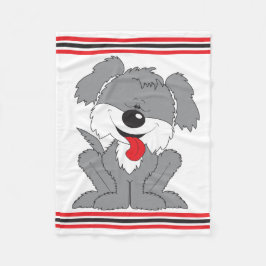 ぼろぼろの子犬の漫画 フリースブランケット