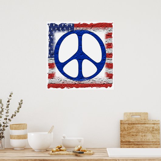 ぼろぼろの平和旗 ポスター (キッチン)