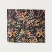 ぼろぼろの海洋生物パターン タペストリー (正面(横))