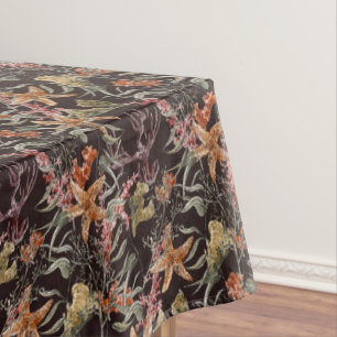 ぼろぼろの海洋生物パターン テーブルクロス