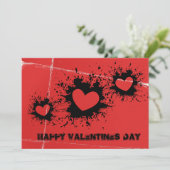 ぼろぼろの紙とヘッ絵を描ターのバレンタインカード 案内状 (スタンド正面)