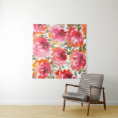 ぼろぼろの赤いバラ、シームレスパターン。 タペストリー (インサイチュ(横))