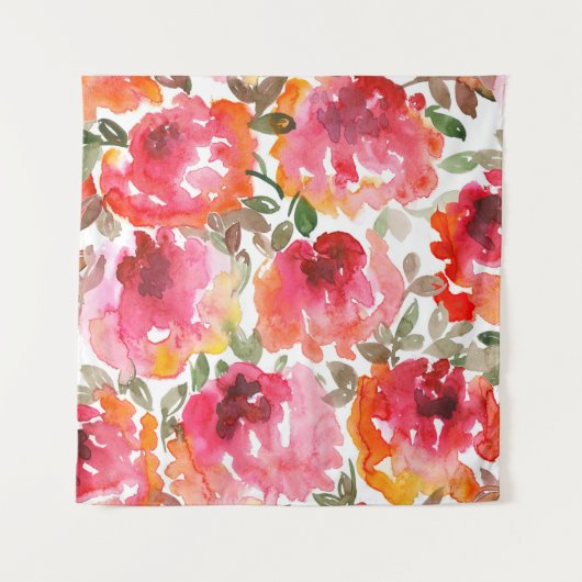 ぼろぼろの赤いバラ、シームレスパターン。 タペストリー (正面)