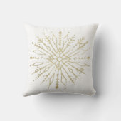 ぼろぼろの金ゴールドの雪片のイラストレーションの装飾用クッション クッション (裏面)