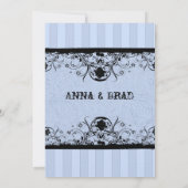 ぼろぼろの青く古い西の革結婚式招待状 招待状 (裏面)