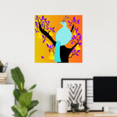 ぼろぼろの黒い梨の木に咲く詩人のヤマウズラ ポスター (ホームオフィス)