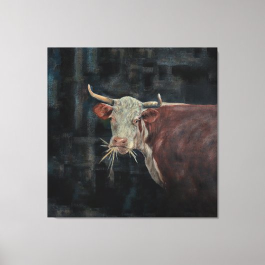 "ぼろぼろの"家族の牛 40" x 40" | キャンバスプリント (正面)