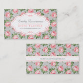 ぼろぼろ及びシックなヴィンテージのばら色の花のパーソナライズ 名刺 (正面/裏面)