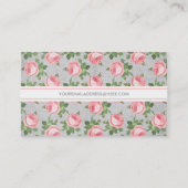 ぼろぼろ及びシックなヴィンテージのばら色の花のパーソナライズ 名刺 (裏面)