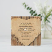 ぼろぼろ素朴のハートウッドルックカントリーウェディング 招待状 (スタンド正面)