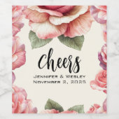 ぼろピンクのバラ ワインラベル (シングルラベル)