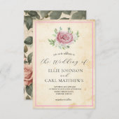 ぼんやりしたバラ結婚ズ 招待状 (正面/裏面)