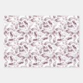 ぼんやりした茶色の水色の鳥と葉 ラッピングペーパーシート (正面3)