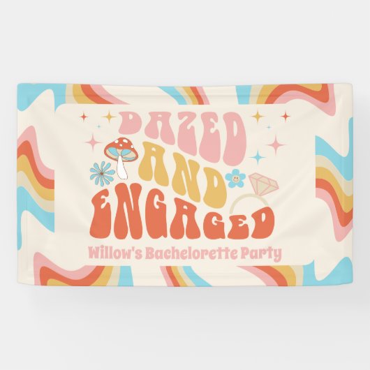 ぼんやりとエンゲージされた独身最後の夜のデコレーション 横断幕 (横)