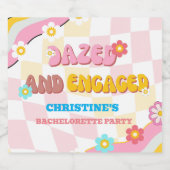 ぼんやりとエンゲージされた ブライズメイドパーティー 70年代 テーマ スパークリングワインラベル (シングルラベル)