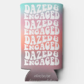 ぼんやりとエンゲージ アクア ピンク レトロ テキスト デザイン オーダーメイド スリム缶クーラー (裏面)