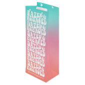 ぼんやりとエンゲージ ピンクアクア レトロ ワインギフトバッグ (裏面アングル)